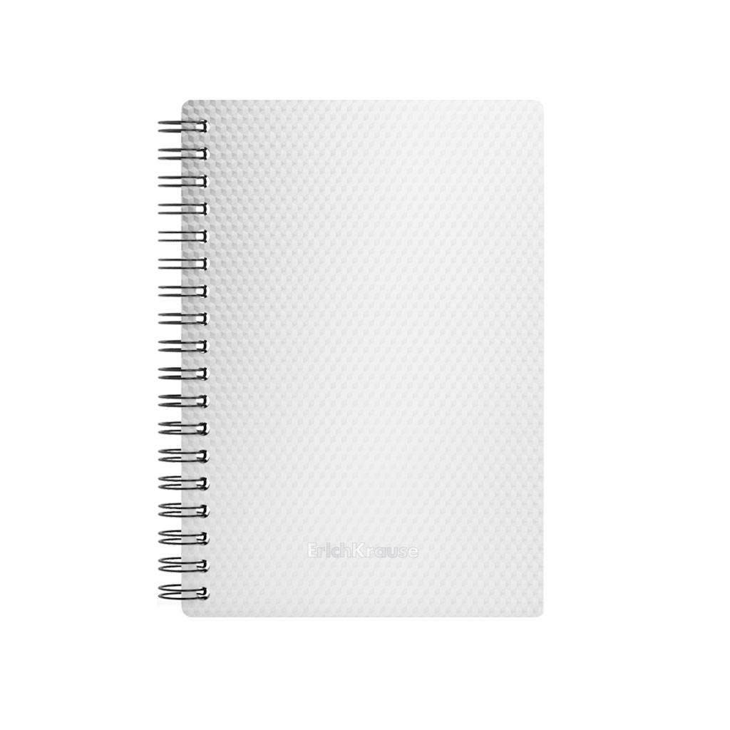 Тетрадь общая с пластиковой обложкой на спирали ErichKrause Total White, А6, 80 листов, клетка