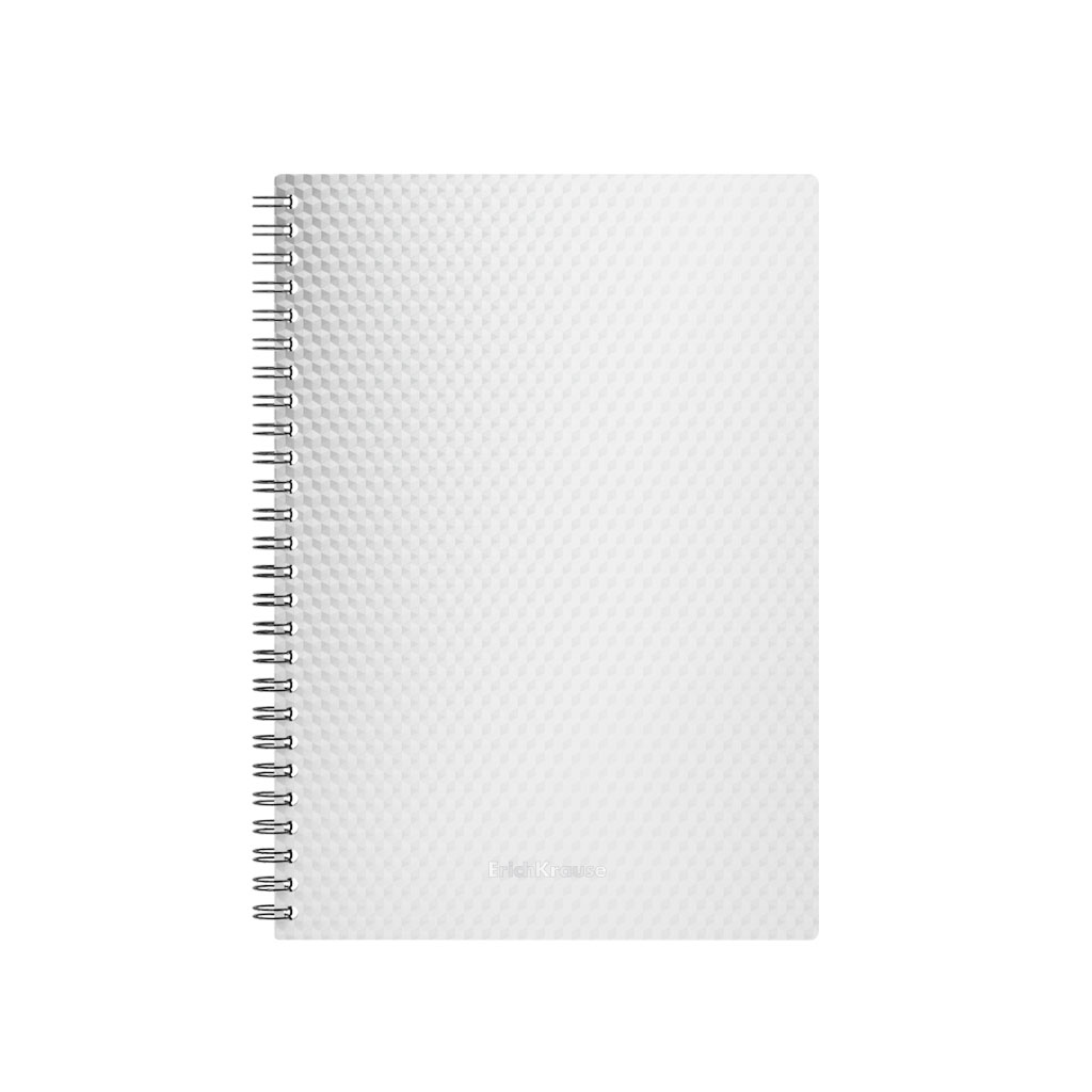 Тетрадь общая с пластиковой обложкой на спирали ErichKrause Total White, А5, 80 листов, клетка