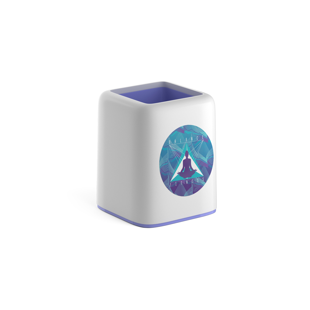 Подставка настольная пластиковая ErichKrause® Forte, Meditation, белая с фиолетовой вставкой