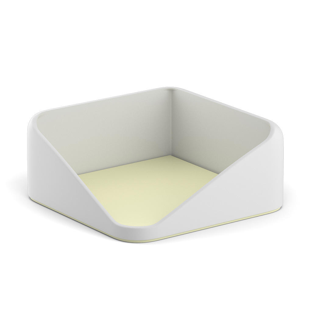 Подставка для бумажного блока пластиковая ErichKrause® Forte, Pastel, белая с желтой вставкой