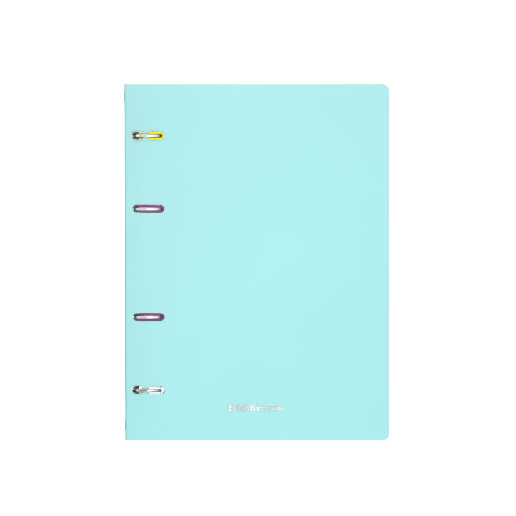 Тетрадь общая с пластиковой обложкой на кольцах ErichKrause Pastel Mint, А5, 80 листов, клетка