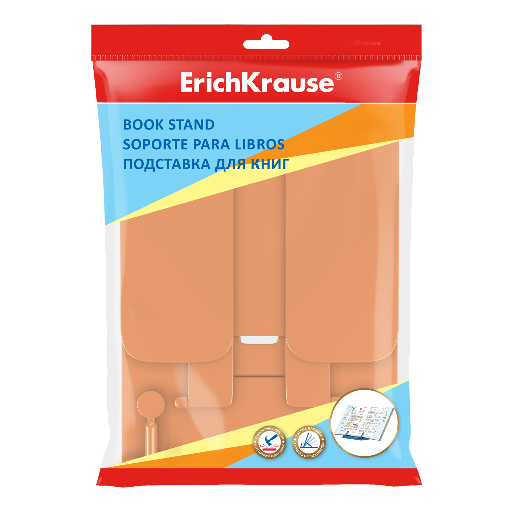 Подставка для книг пластиковая ErichKrause Neon Solid, оранжевый