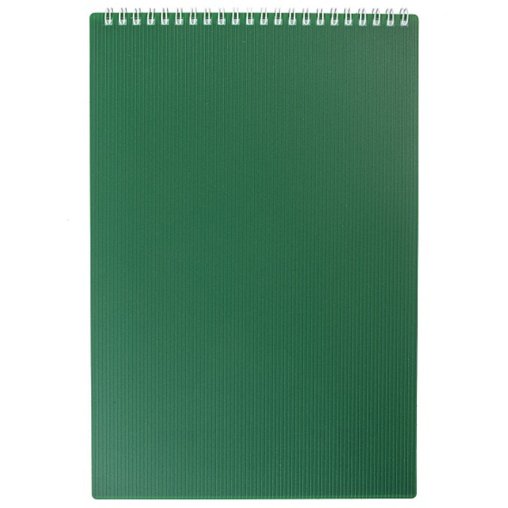 Блокнот А4 пласт.обл.  80л "Velvet. Зеленый" гребень, кл.