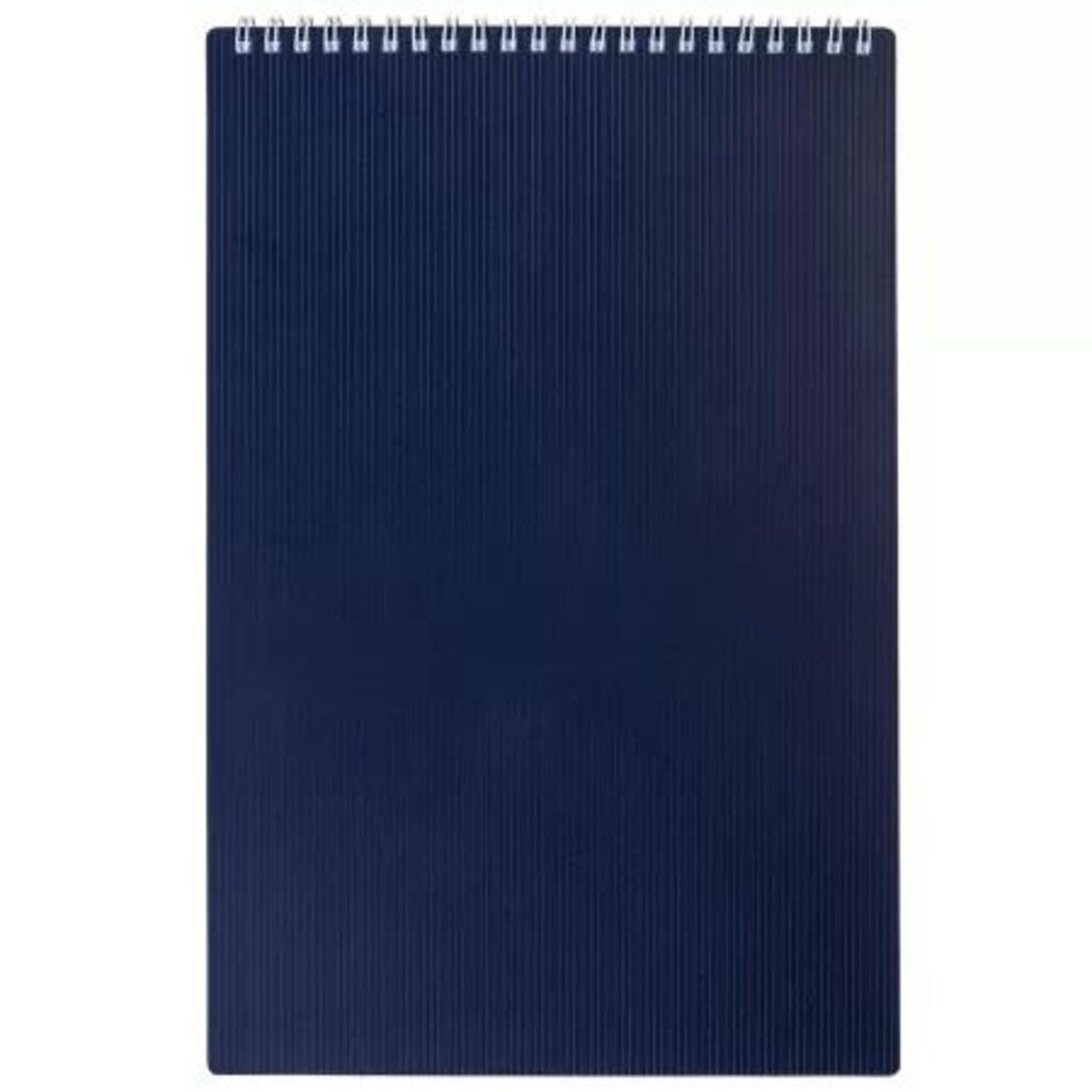 Блокнот А4 пласт.обл.  80л "Velvet. Синий" гребень, кл.