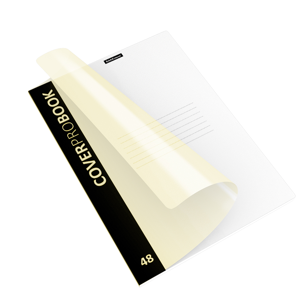 Тетрадь общая ученическая с пластиковой обложкой на скобе ErichKrause CoverProBook Pastel, желтый, А4, 48 листов, клетка