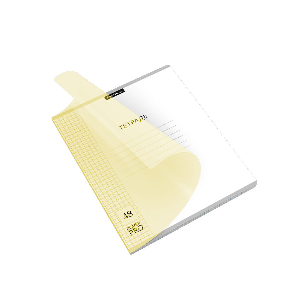 Тетрадь общая ученическая с пластиковой обложкой на скобе ErichKrause Классика CoverPrо Pastel, желт