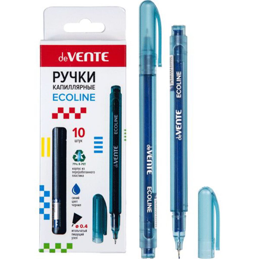 Ручка капиллярная "deVENTE. Ecoline" d=0,4 мм, синяя