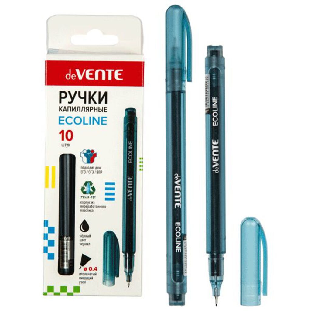 Ручка капиллярная "deVENTE. Ecoline" d=0,4 мм, черная