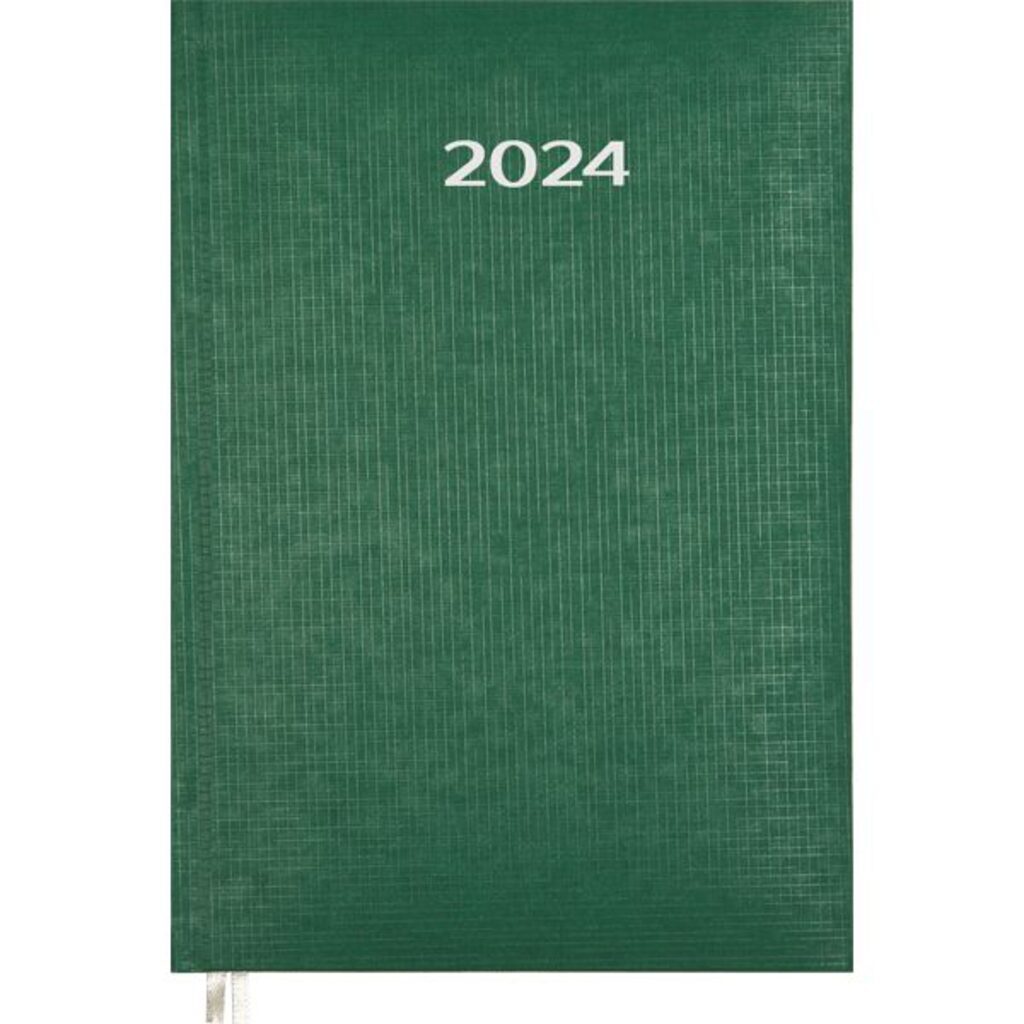 Ежедневник дат. 2024г А5 Attomex Lancaster 352стр., зеленый, тв. обложка, 2 ляссе, 70г/м2