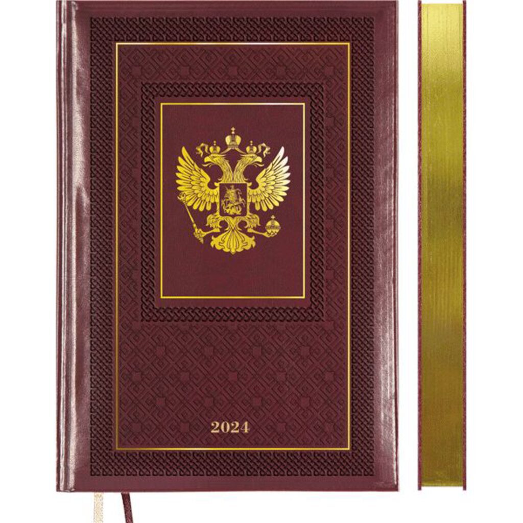 Ежедневник дат. 2024г А5 deVENTE Symbol 352стр.,бордовый,тв.обл.,кожзам.,крем.бумага, золот.срез