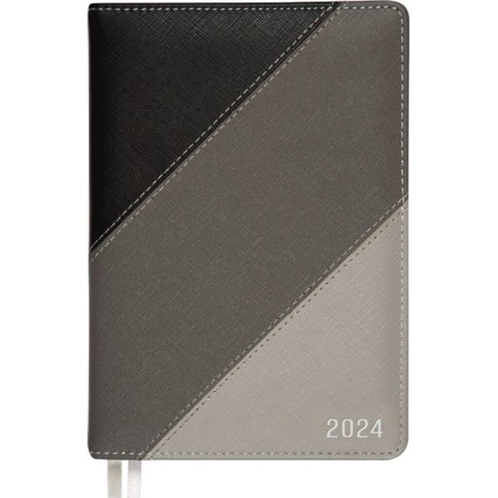 Ежедневник дат. 2024г А5 deVENTE Trio 352стр., серая гамма , тв. комбин. обложка,кожзам., 70гр/м2