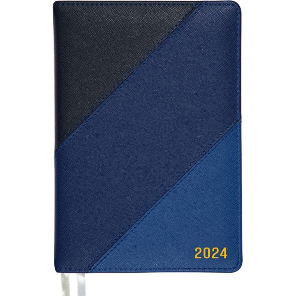 Ежедневник дат. 2024г А5 deVENTE Trio 352стр., синяя гамма , тв. комбин. обложка,кожзам., 70гр/м2