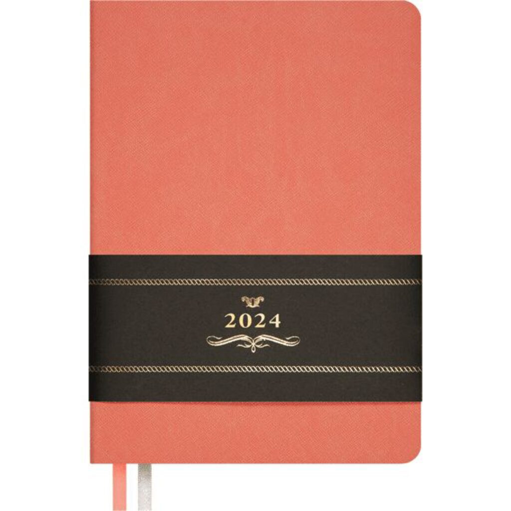 Ежедневник дат. 2024г А5 deVENTE Nobile 352стр., коралловый, мягкая обл.,кожзам.,ляссе,70гр/м2