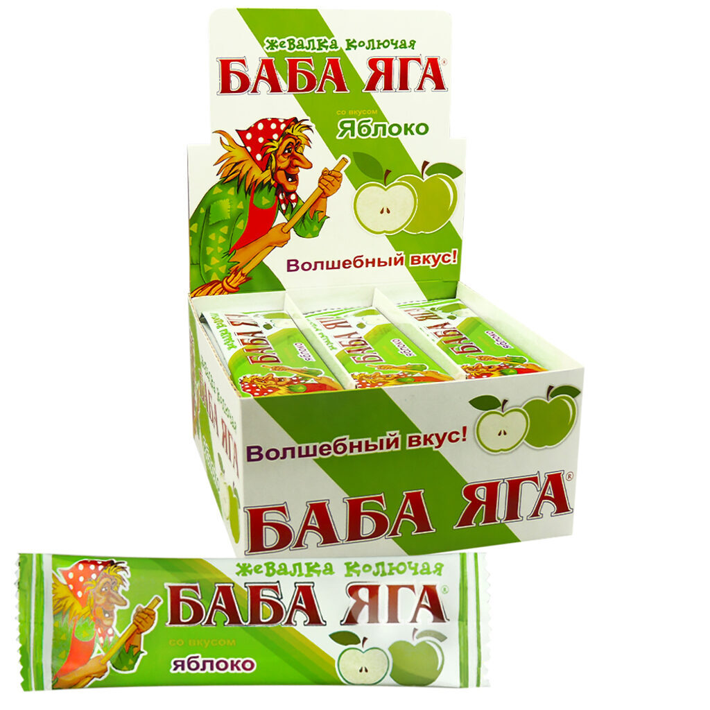 Жевательная конфета Баба Яга 11гр. /уп.48 шт./, яблоко