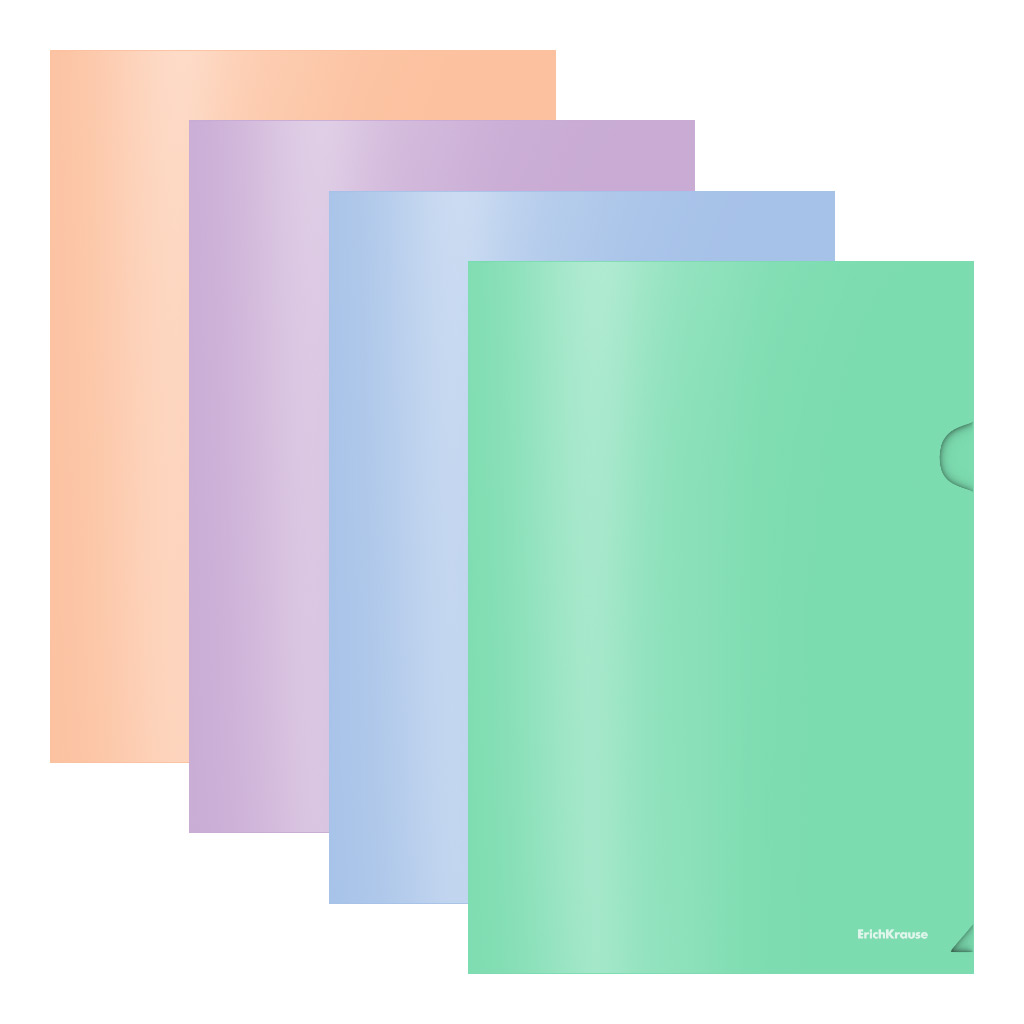Папка-уголок пластиковая ErichKrause Matt Pastel Bloom, A4, непрозрачный, ассорти (в пакете по 12 шт.)