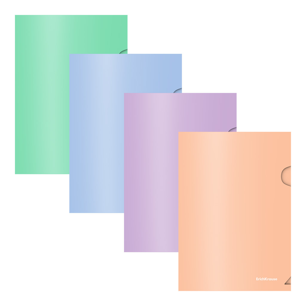 Папка-уголок пластиковая ErichKrause Matt Pastel Bloom, A5+, непрозрачный, ассорти (в пакете по 12 шт.)