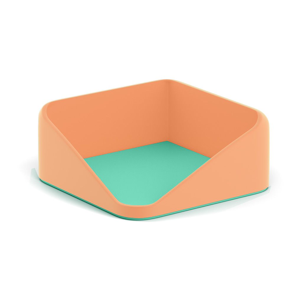 Подставка для бумажного блока пластиковая ErichKrause Forte, Pastel Bloom, персиковый с зеленым