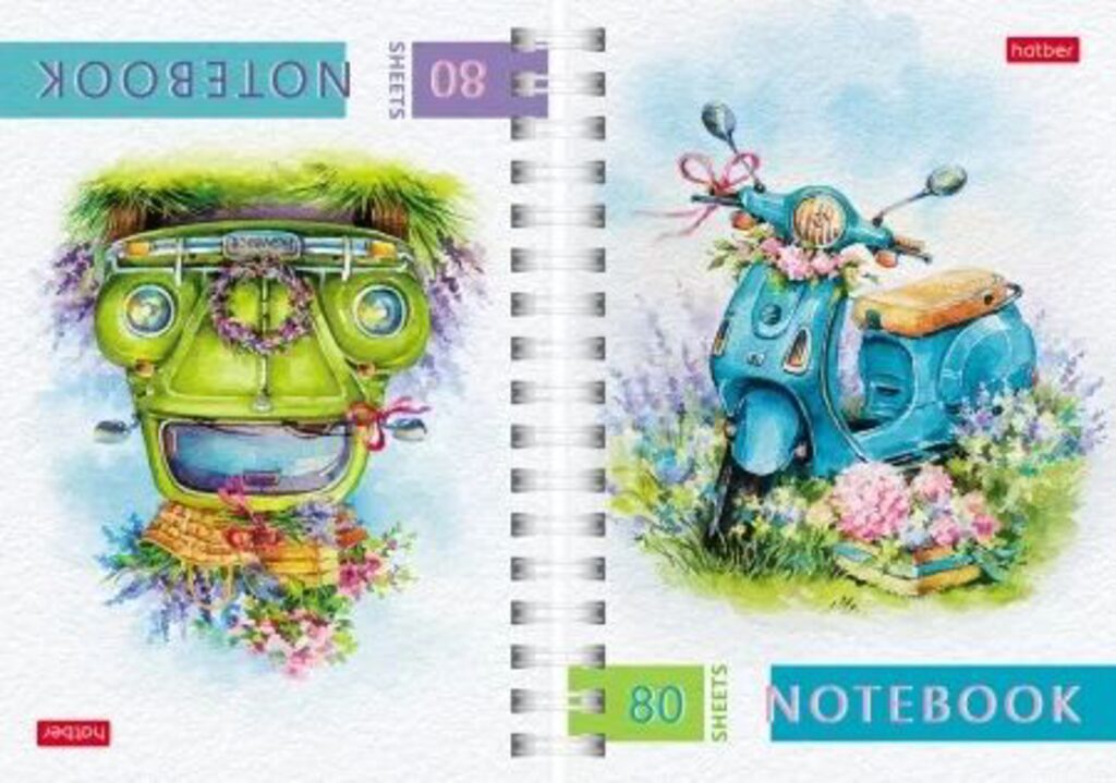 Блокнот А6 7БЦ гребень  80л "Навстречу лету!" кл., двойная обложка, глянц.лам.