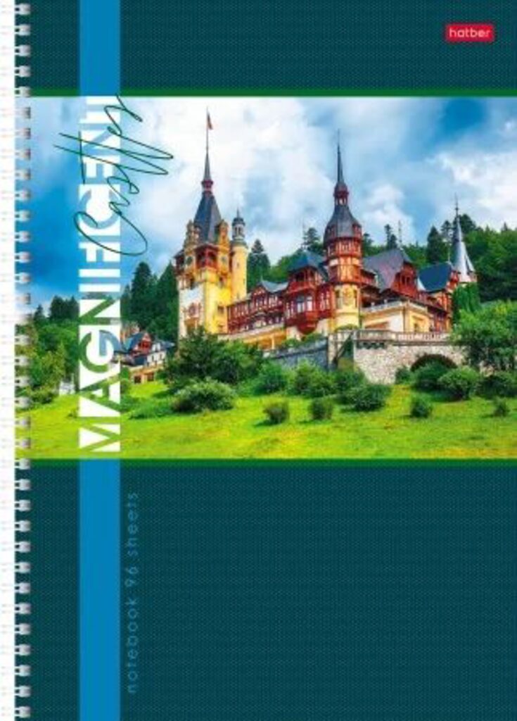 Тетрадь А4  96л кл. гребень Hatber "Великолепные замки"