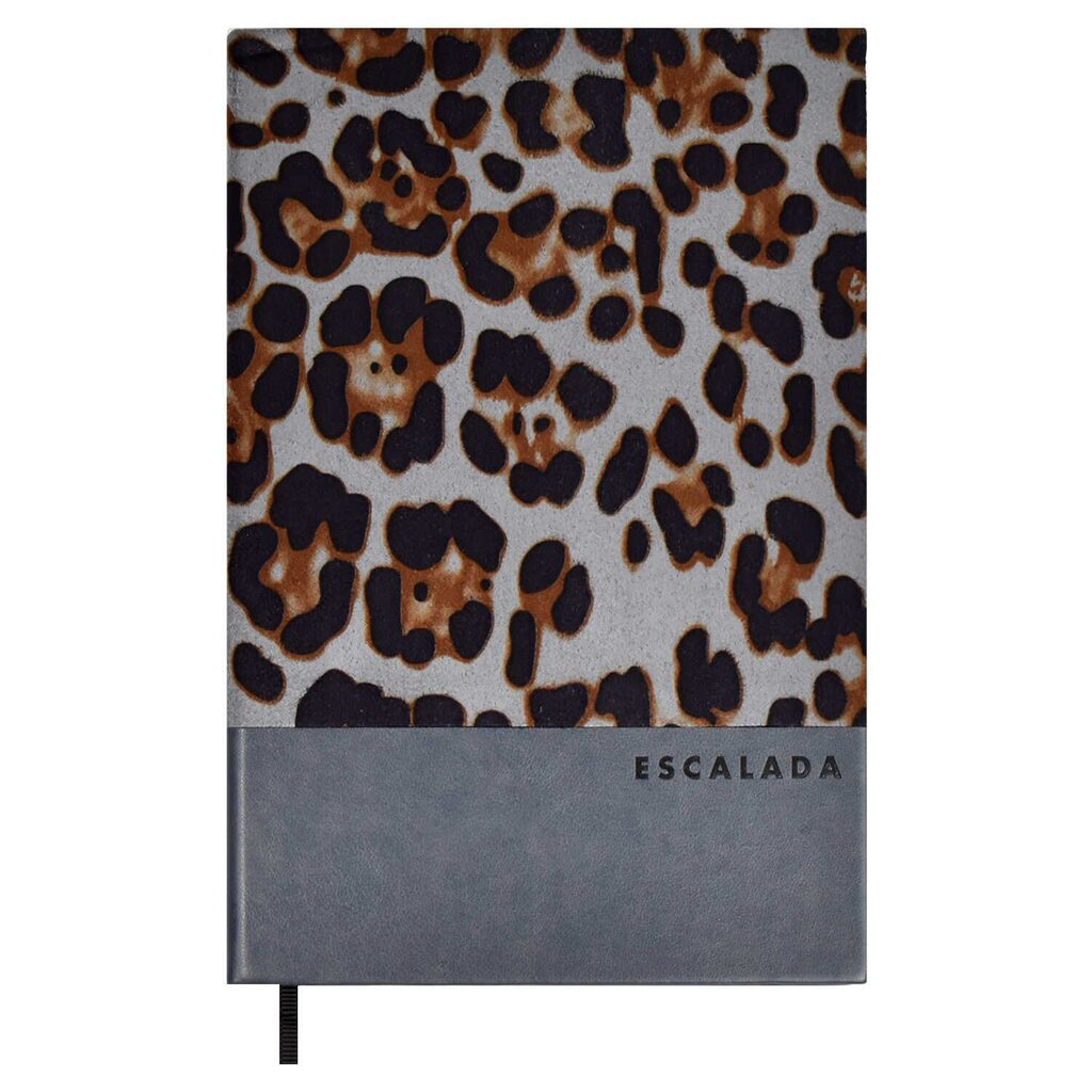 Ежедневник недат А5 кожзам., тв.пер., 160л. "Леопард серый" ляссе