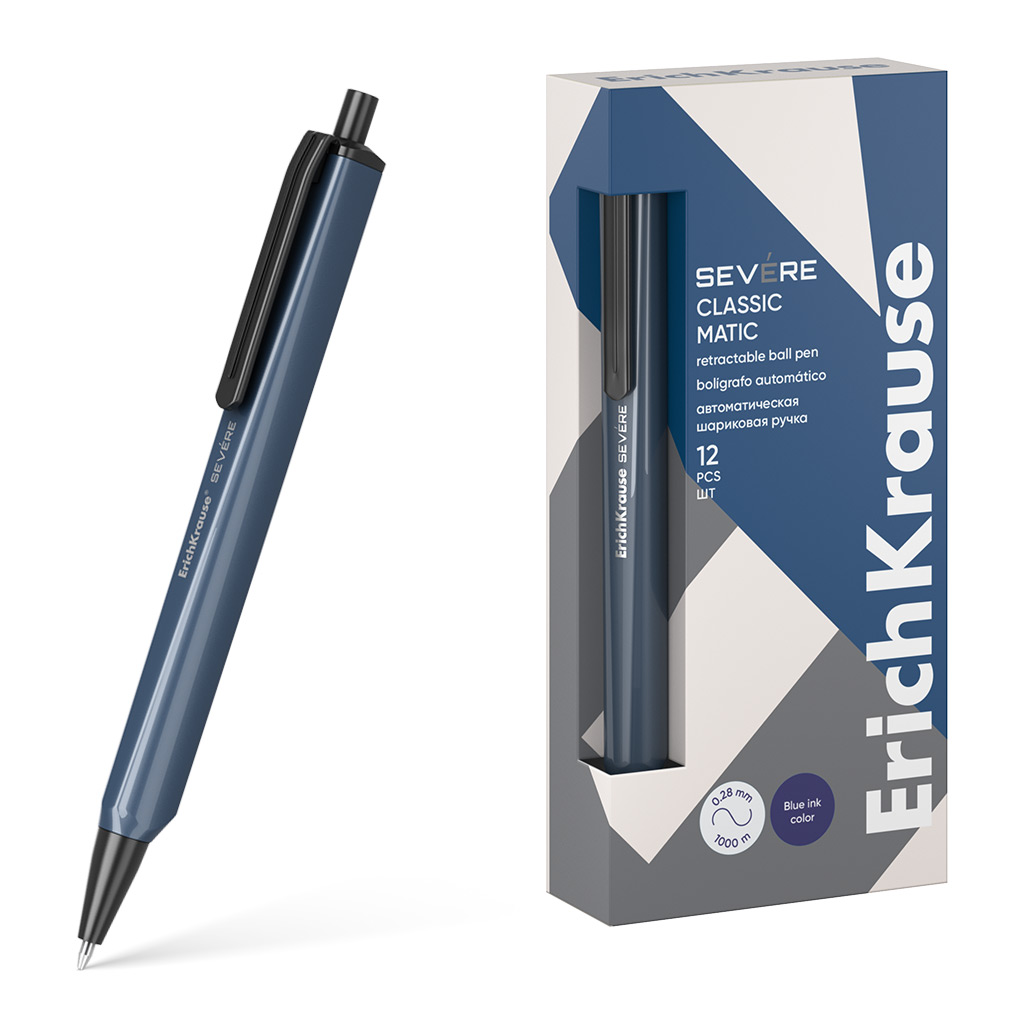 Ручка шариковая автоматическая ErichKrause Severe Matic Classic 0.7, цвет чернил синий (в коробке по 12 шт.)