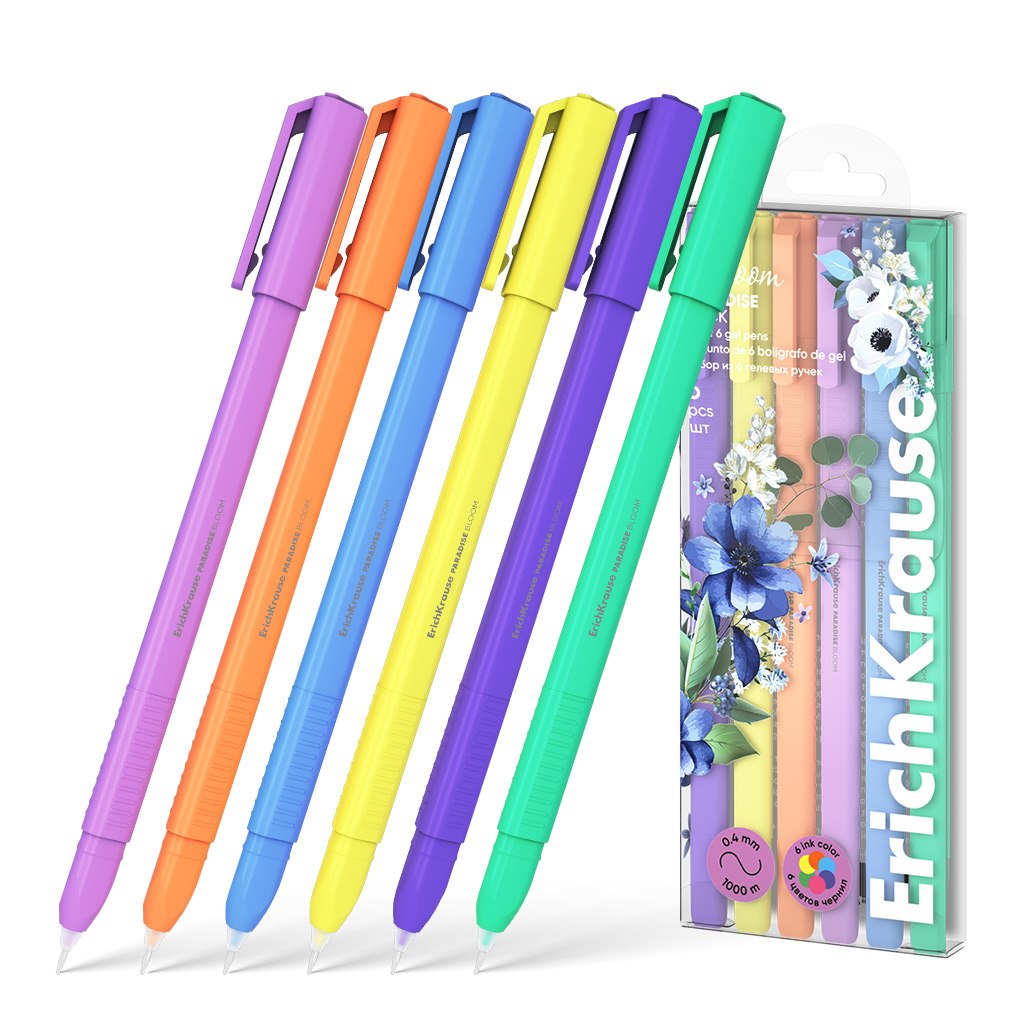 Набор гелевых ручек EK Paradise Stick Pastel Bloom 6цв. 0,5мм