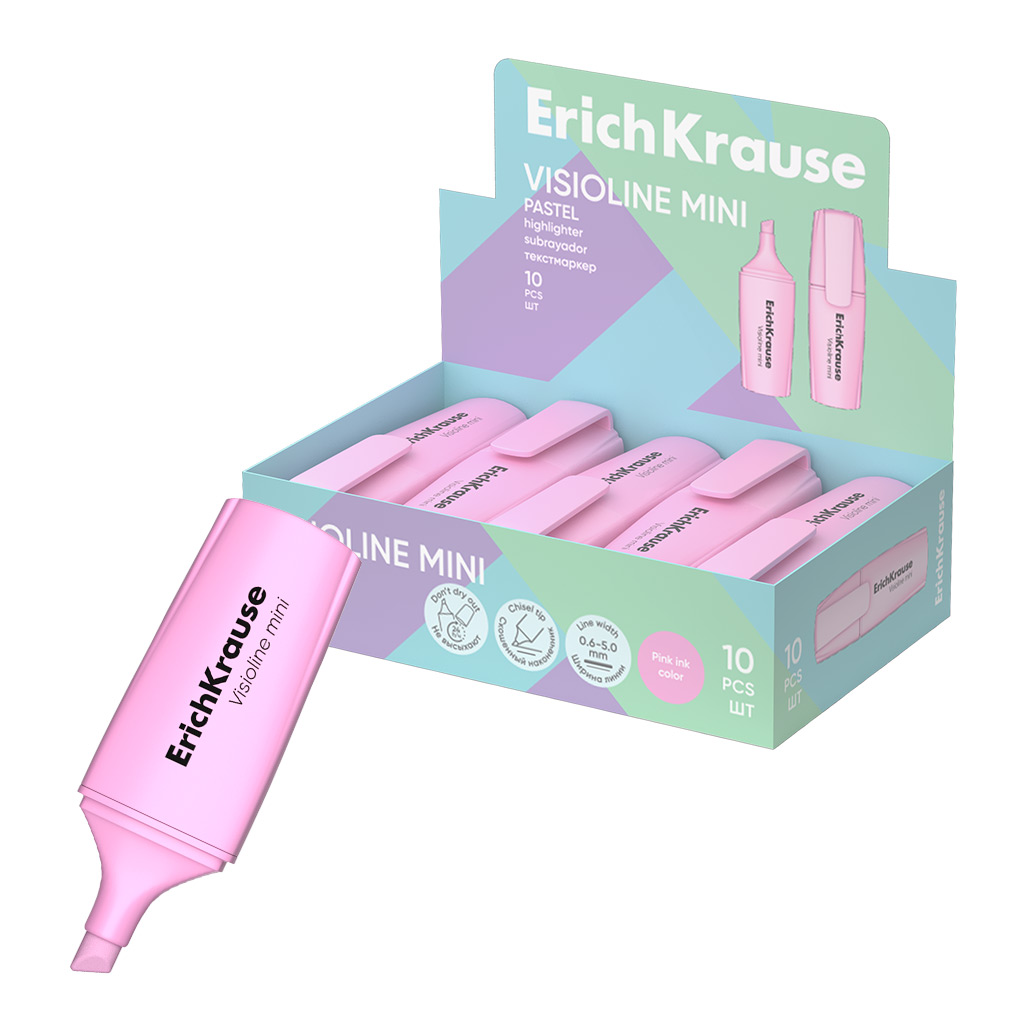 Текстовыделитель EK Visioline Mini Pastel, 0,6 - 5,0мм, розовый