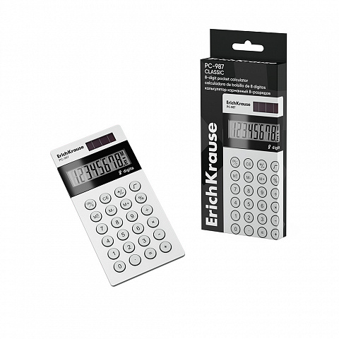 Калькулятор   8 разр. ЕК  карманный   PC-987 Classic, белый