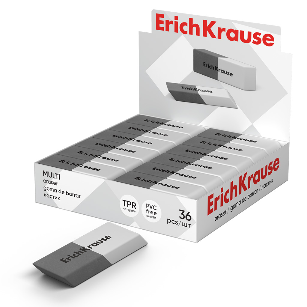 Ластик ErichKrause Multi (в коробке по 36 шт.)