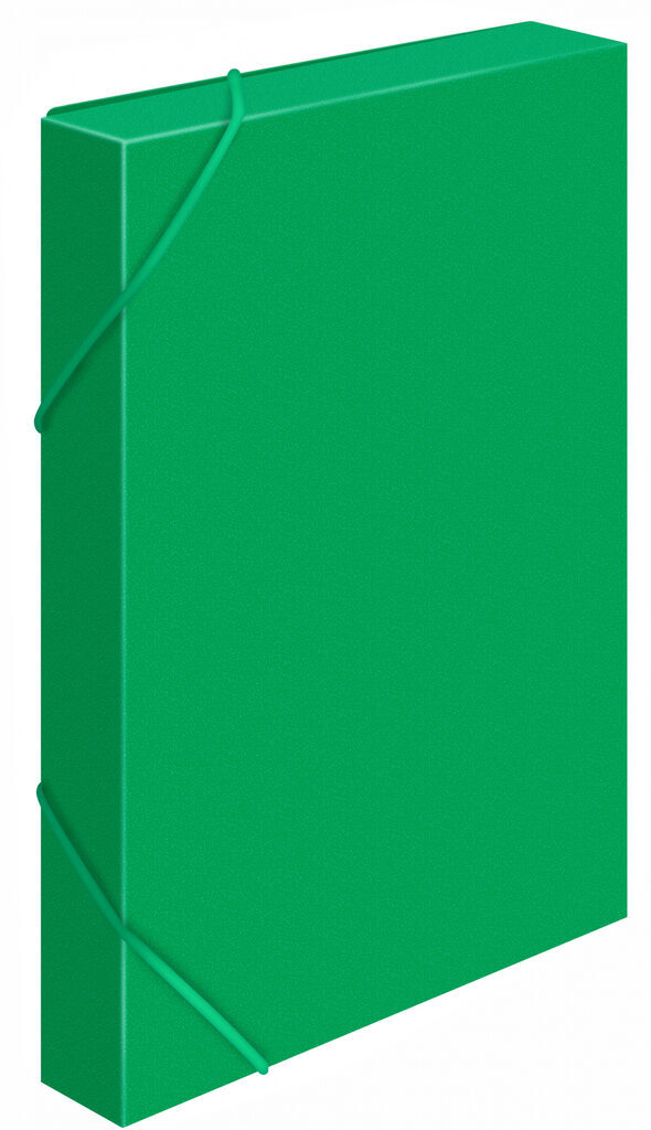 Папка - короб на резинке А4 0,7мм зеленая , корешок 40мм