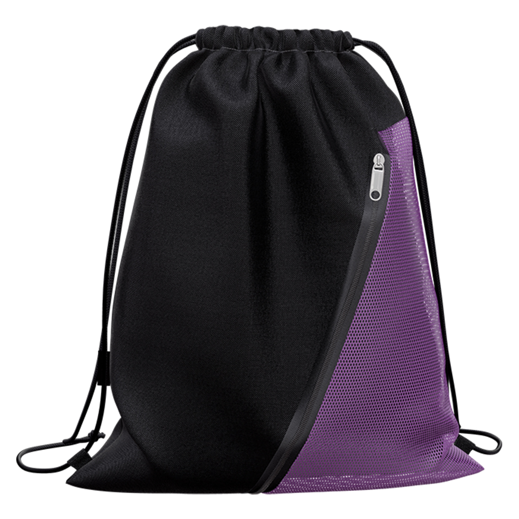 Мешок для обуви ErichKrause Mesh с карманом на молнии 500х410мм Neon® Violet
