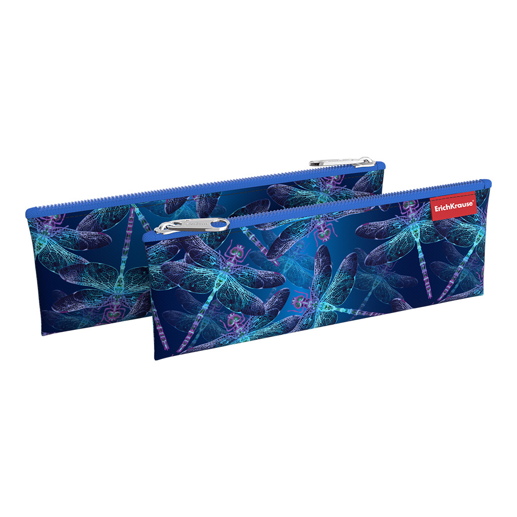 Пенал конверт ErichKrause® 220х90мм Neon Dragonflies