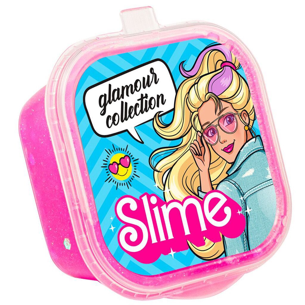 Slime  60гр "Glamour collectio" розовый с блестками