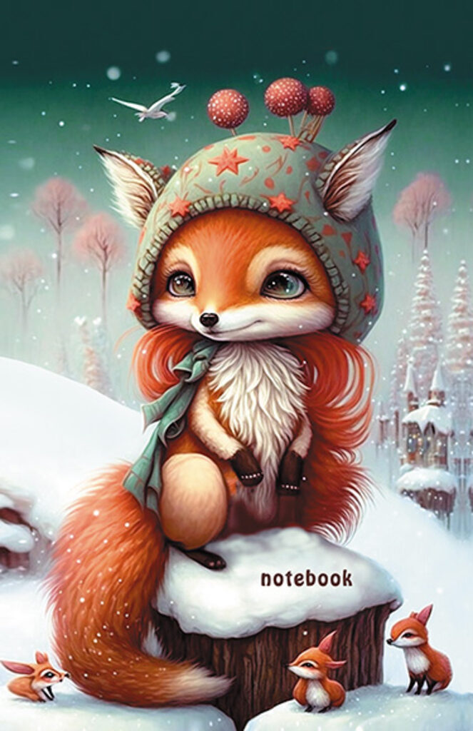 Блокнот А5 гребень  48л "Лисичка" кл., блестки