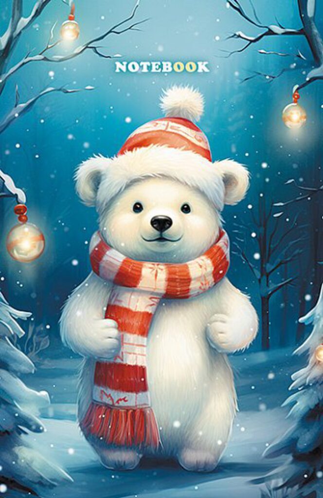 Блокнот А5 гребень  48л "Мишка" кл., блестки