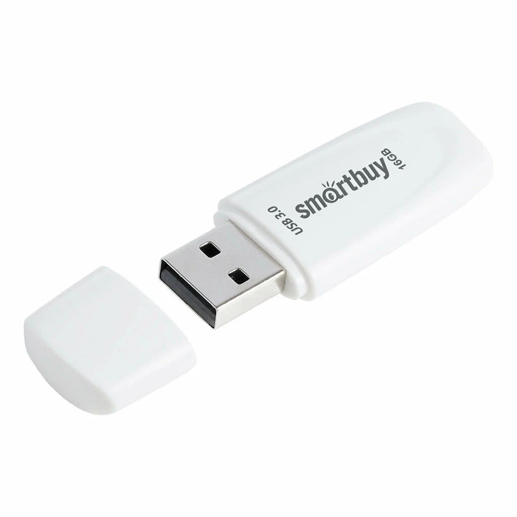 Флеш-драйв  16 GB USB 3.0/3.1 Smartbuy Scout White