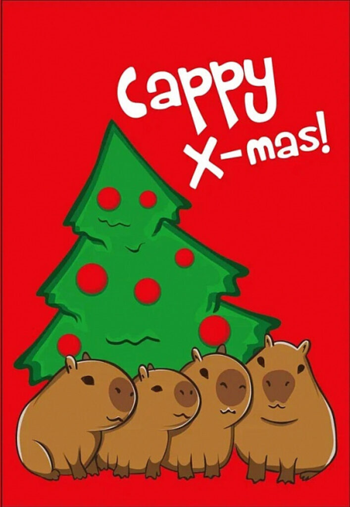 Блокнот А6  60л гребень "Capy Christmas" клетка