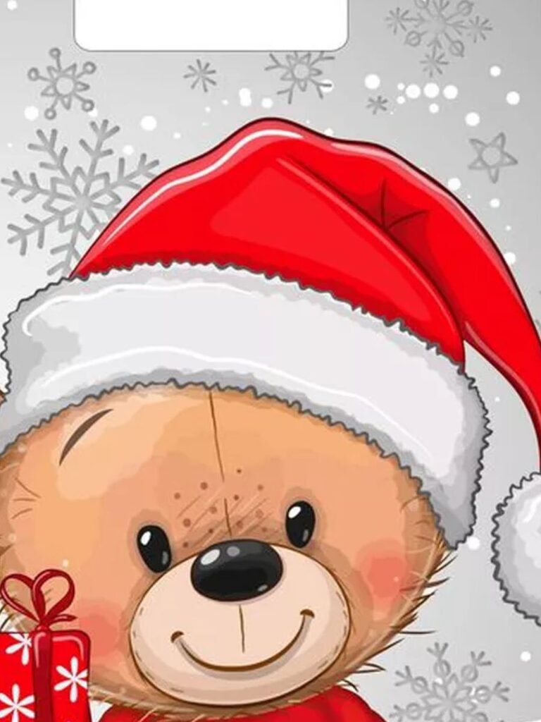 Пакет 40*31см (60мк) с вырубной укрепл. ручкой "Мишка с подарками" ПВД