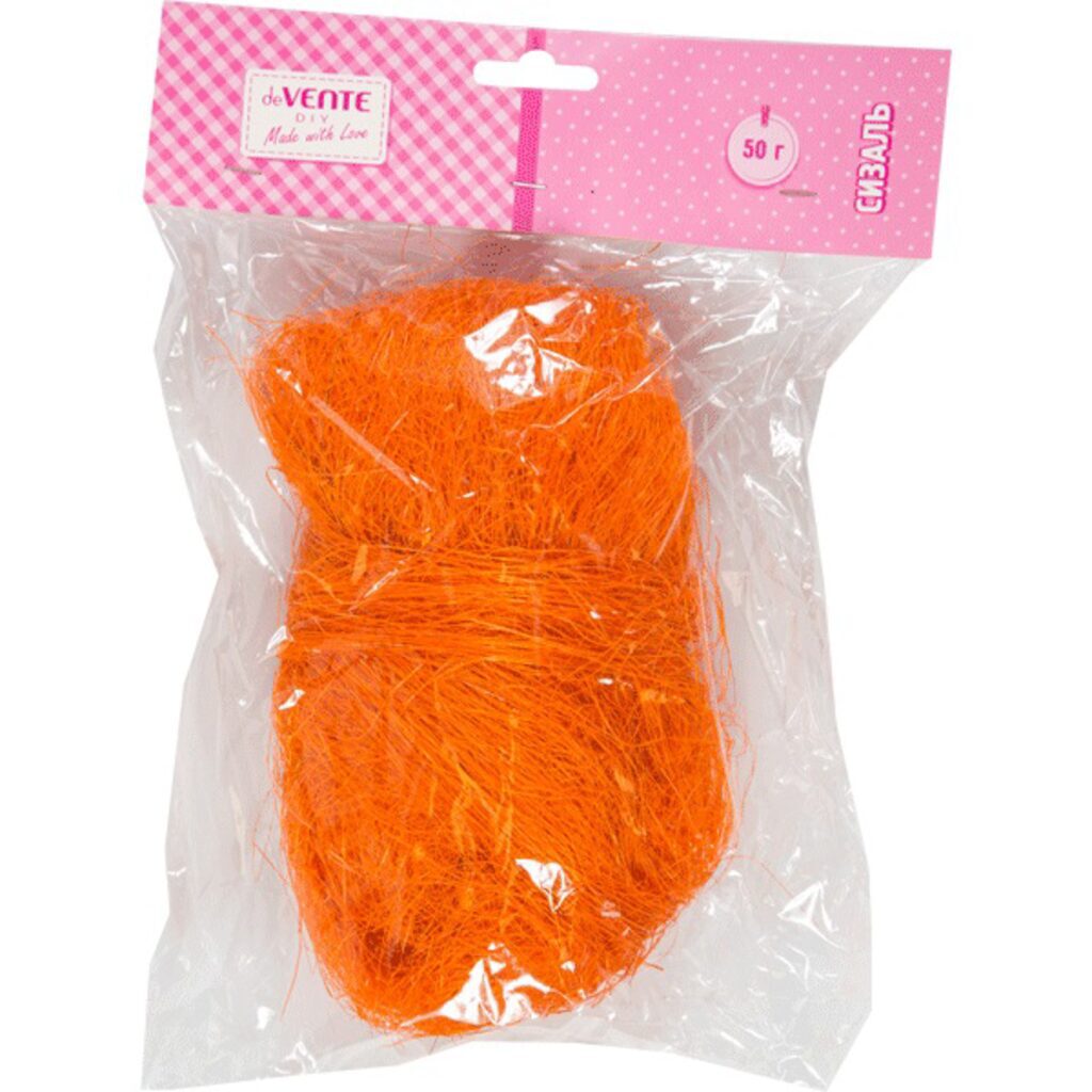 Волокно сизалевое натуральное "deVENTE" 50 г, оранжевое