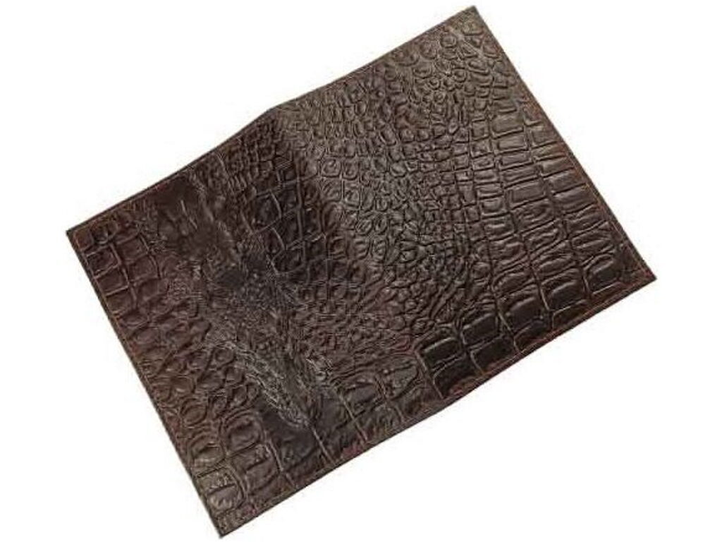 Обложка для паспорта натуральная кожа Данди, коричневый, сплошное тиснение по коже