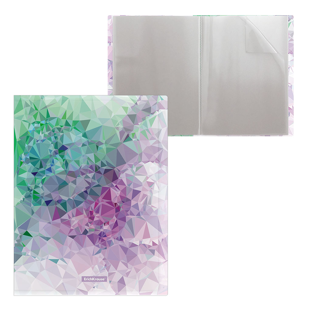 Папка файловая пластиковая ErichKrause Violet Dynamique, c 30 карманами, A4 (в пакете по 4 шт.)