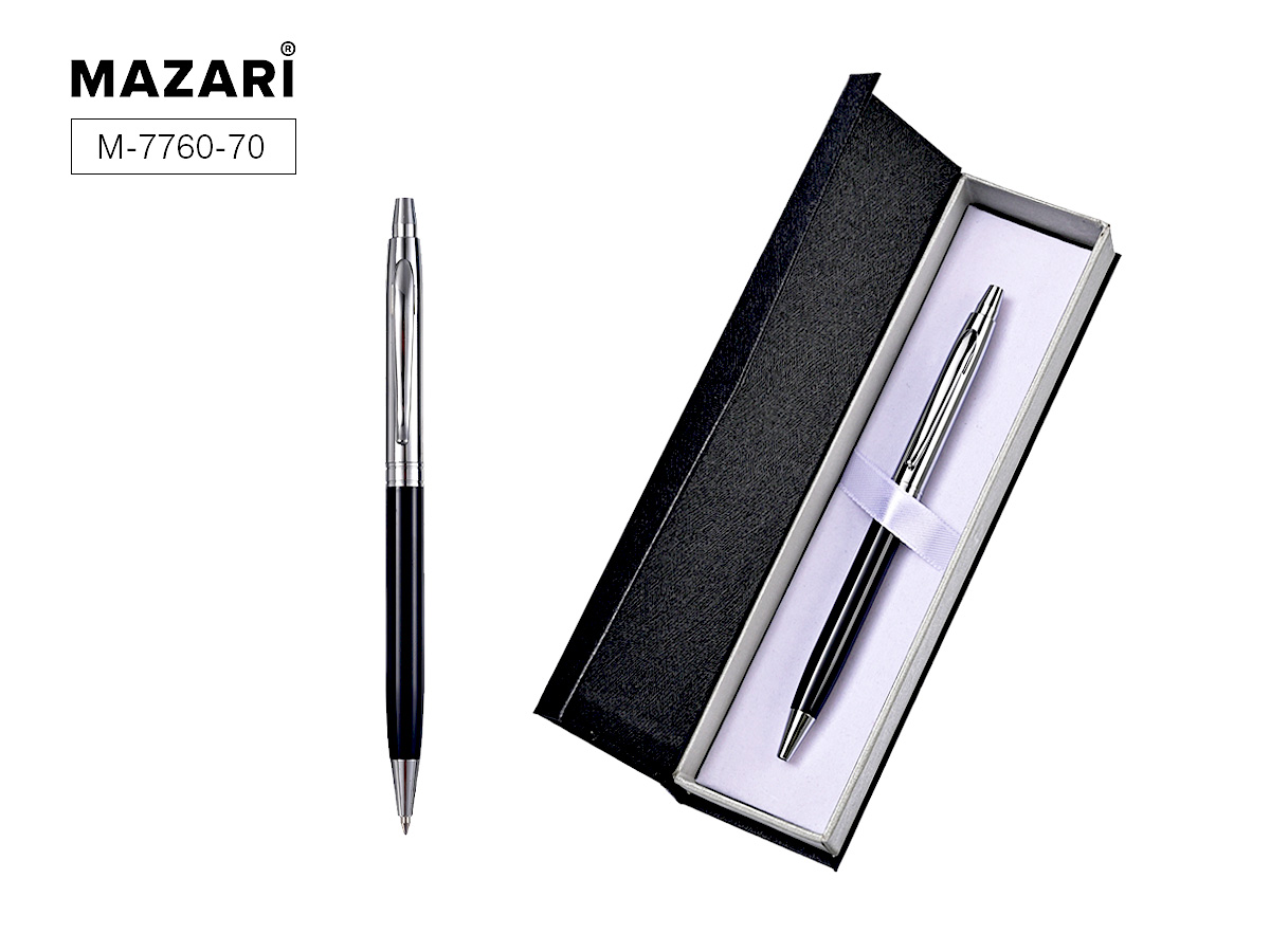 Ручка автомат. в футляре "Stand SB" шарик.,0,7мм, металл., синие чернила