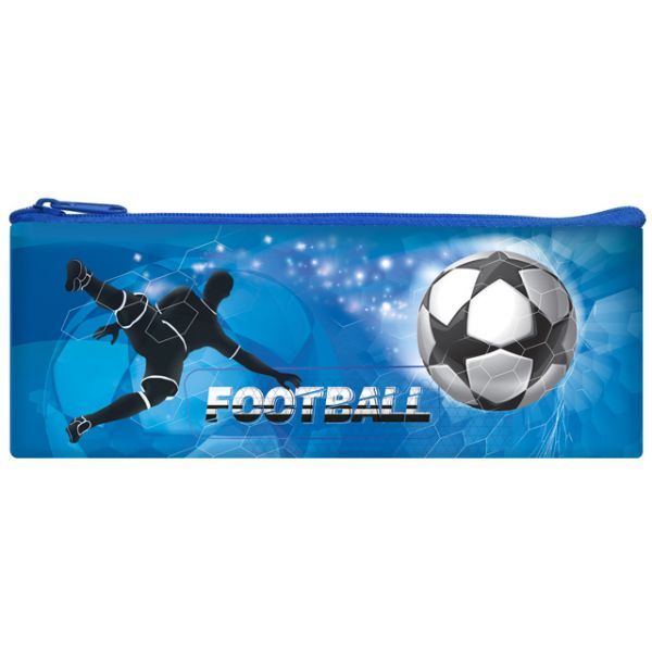 Пенал-косметичка (190*75) молния, ткань "Футбол на синем"