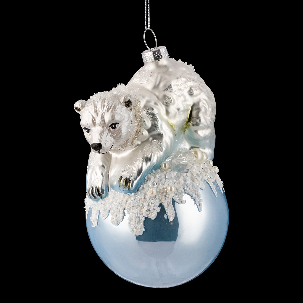 Украшение ErichKrause Decor Мишка на Северном полюсе 12см, стекло