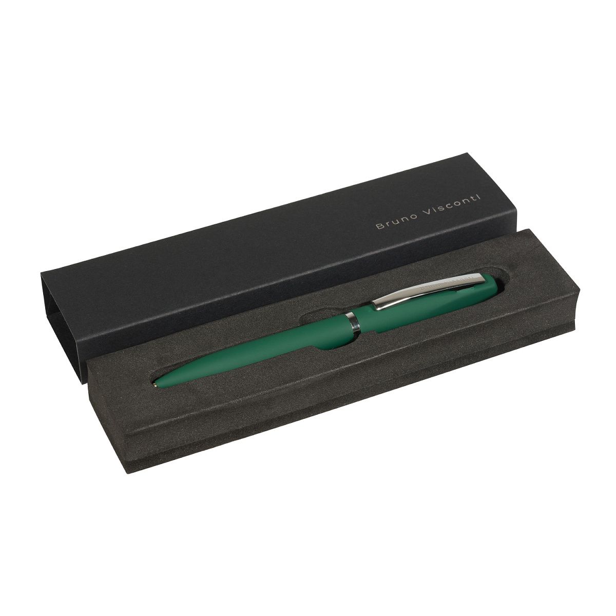 Ручка автомат. в футляре "Portofino. Зеленая" шарик.1,0мм, металл., синие чернила