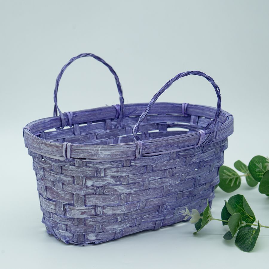 Корзина плетеная 21*13*25 см, овал, сиреневый