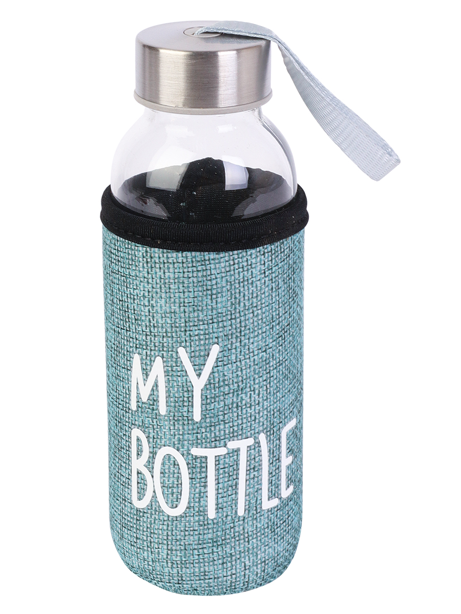Бутылка для воды 300мл "My bottle" в чехле, бирюзовый