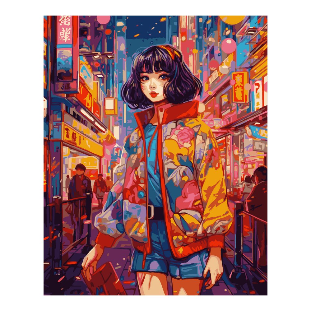 Картина по номерам на холсте 40*50см "Японский переулок"