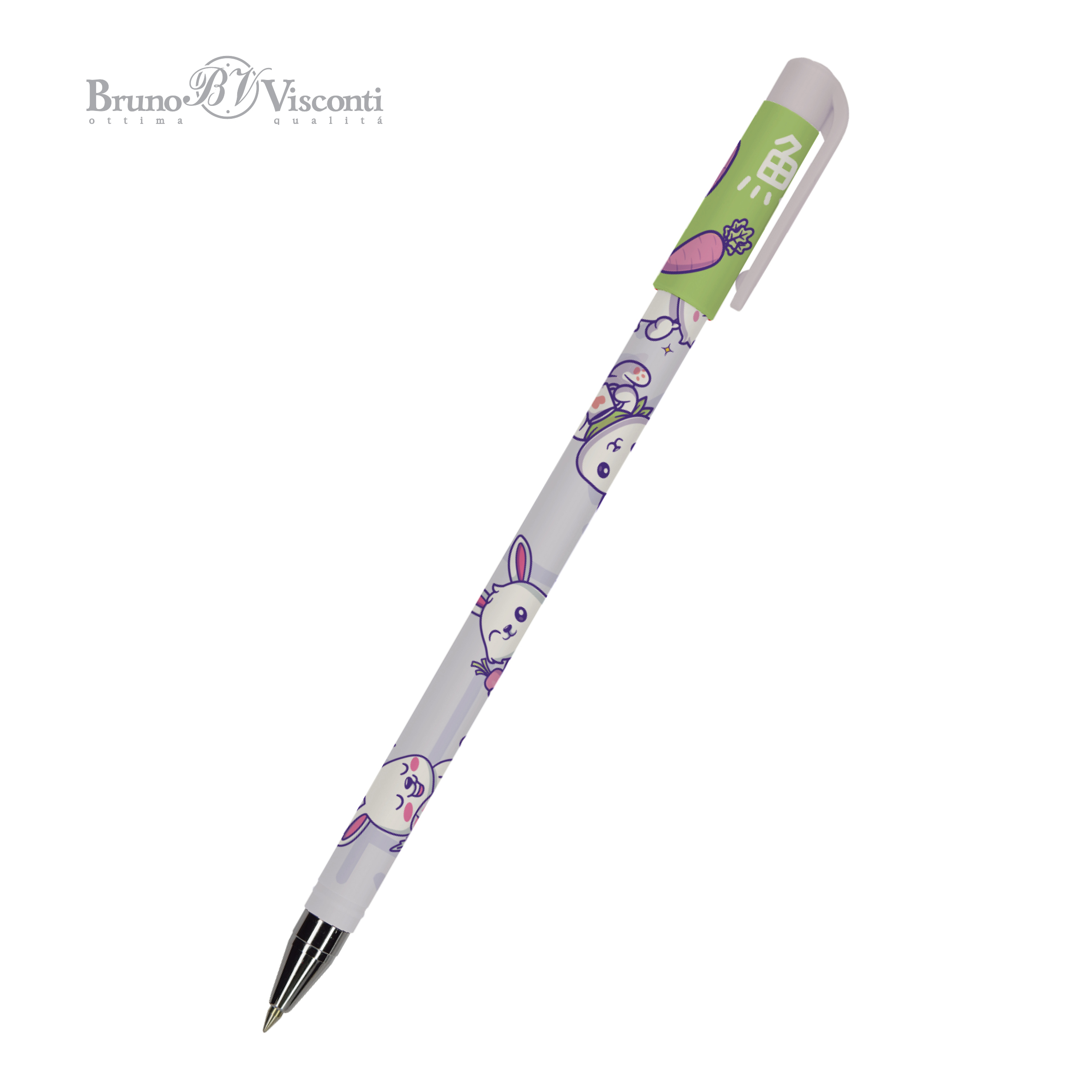 Ручка шар. BV "HappyWrite. Kawaii animals. Зайчик", 0.5мм, синяя