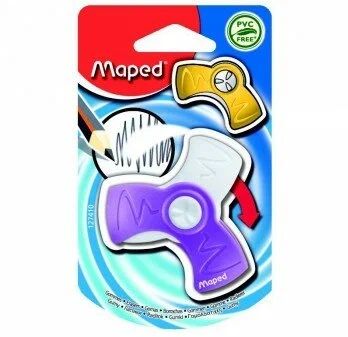 Ластик MAPED "Spin", фигурный каучук белый/сиреневый блистер
